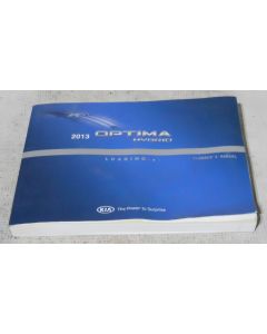 Kia Optima Hybrid 2013 Factory Original OEM Owner Manual User Owners Guide Book