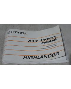 Toyota Highlander 2002 Factory Original OEM Owner Manual User Owners Guide Book